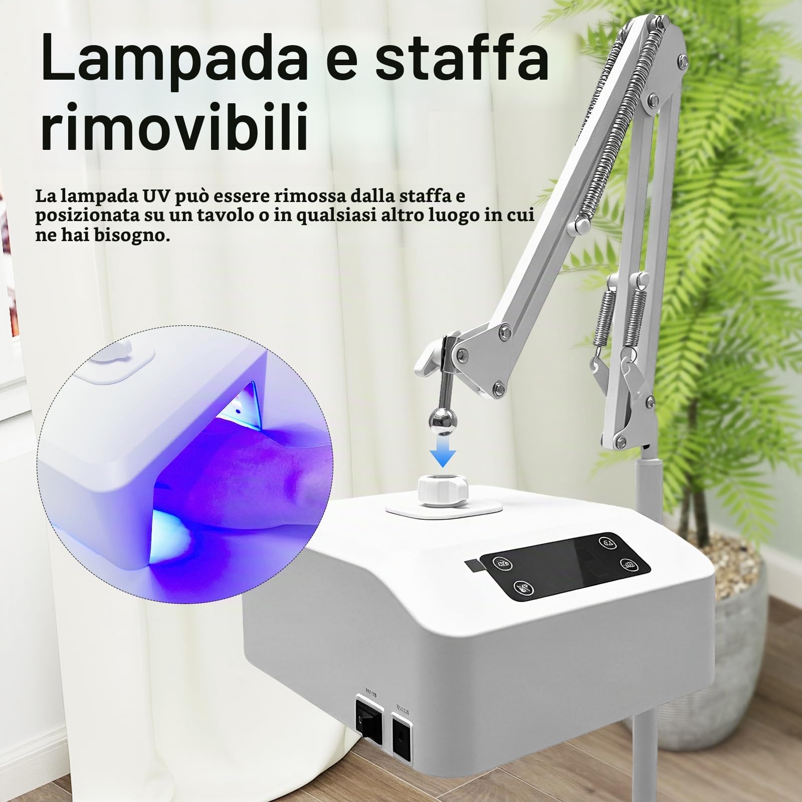Lampada per Unghie, Lampada UV LED Unghie da 48 W con 22 Sfere Asciugatrice UV Professionale per Smalto Gel con Sensore Automatico e Display LCD per Manicure per Casa e Centri Estetici