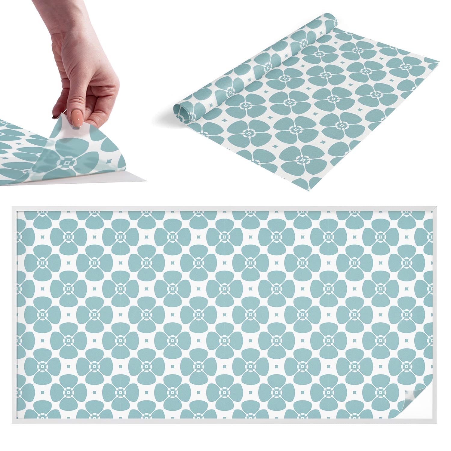 Film pour vitre anti-regard pour salle de bain et cuisine à motif floral adhésif