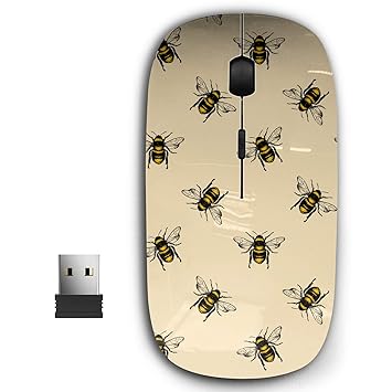 2.4G Ergonomic Portable USB Wireless Mouse for PC, Laptop, Computer, Notebook with Nano Receiver ( Honey Bee )