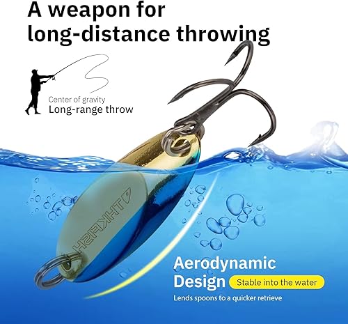 Miniatura 2 de THKFISH Señuelos de pesca Señuelos de trucha, cucharas de pesca, señuelos para trucha, lucio, lubina, lucioperca, lucioperca, 18 oz, 15 onzas, 14