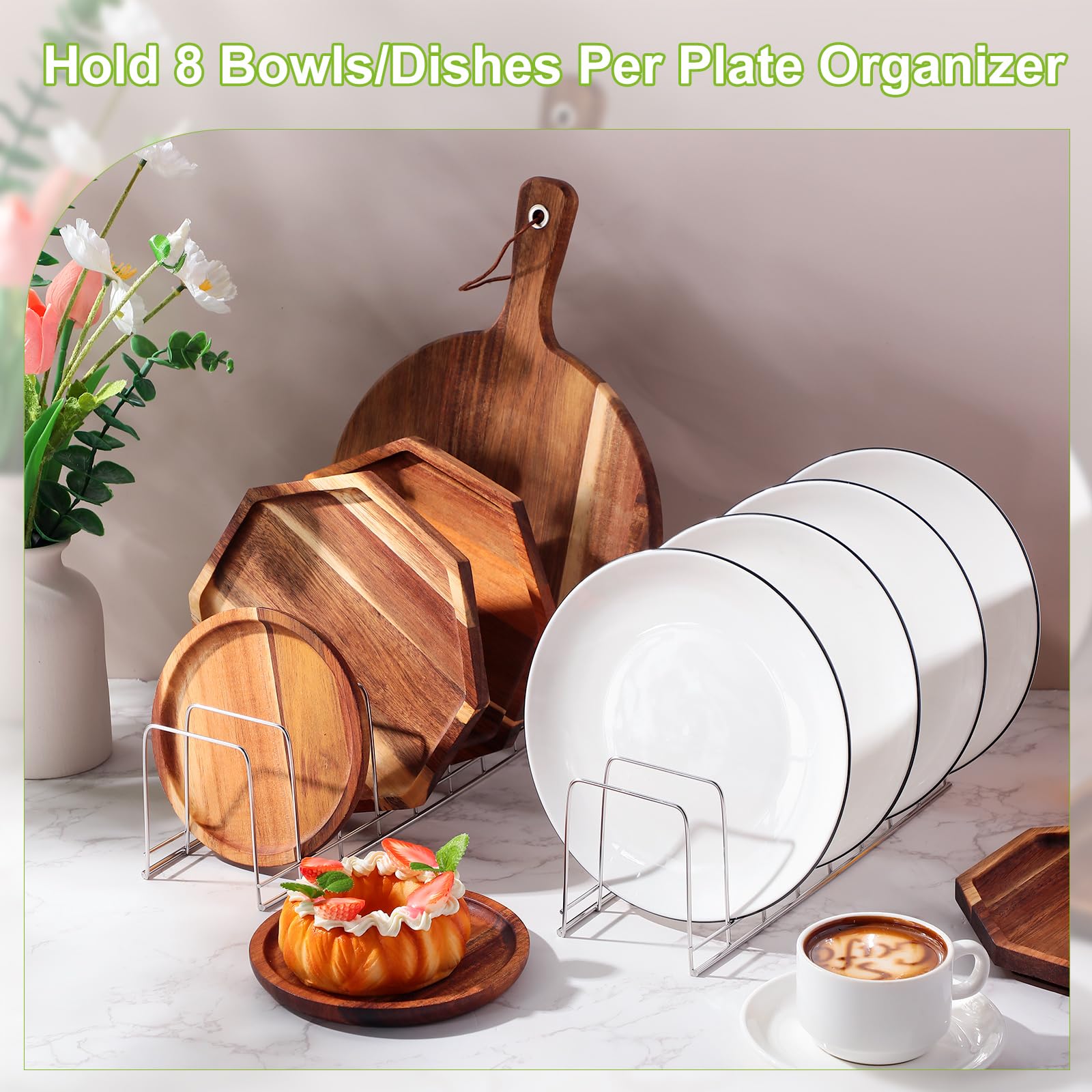 Tioncy 8 Stück Deckel-Organizer für Schrank, Edelstahl, Küchenorganizer, Pfannen-Organizer, Rack für Schrank, Schneidebrett, Deckel, Aufbewahrung für Töpfe und Pfannen, Serviertabletts Backgeschirr Küche, Haushalt & Wohnen