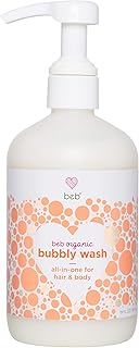 BEB ORGANIC Bubbly Wash - Moisturizing Aloe and Coconut Based Baby Shampoo and Body Wash- with Green Tea and Calendula Ext...