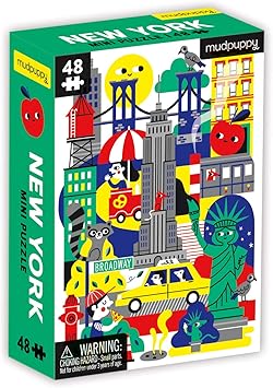 Mudpuppy New York Mini Puzzle Featuring Colorful Cityscape of Iconic Locations Perfect Travel Activity for Children Ages 4 and Up
