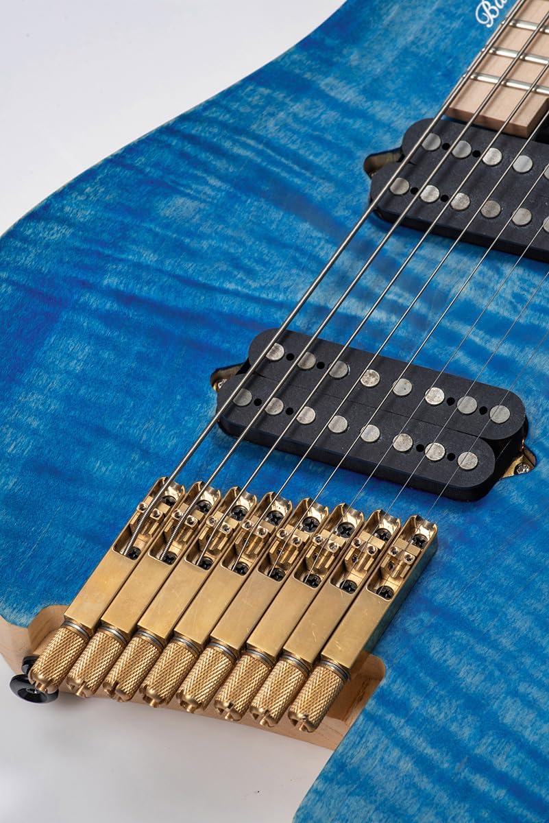Batking 8 String Fanned Fret Headless Electric Travel Guitar with Luminous Inlay