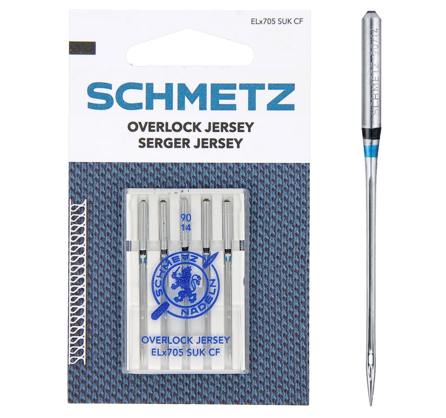 SCHMETZ | 5 Aghi per macchine da cucire | Stretch | 130/705 H-S | Spessore 75/11-90/14