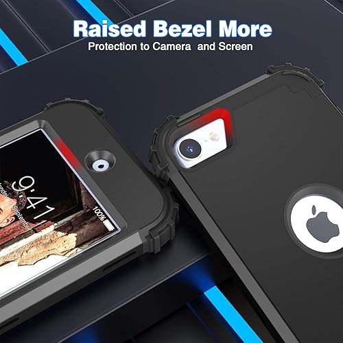 Miniatura 6 de IDweel Funda para iPod Touch de 7 generación con 2 protectores de pantalla, híbrida 3 en 1, a prueba de golpes, delgada, resistente, carcasa de