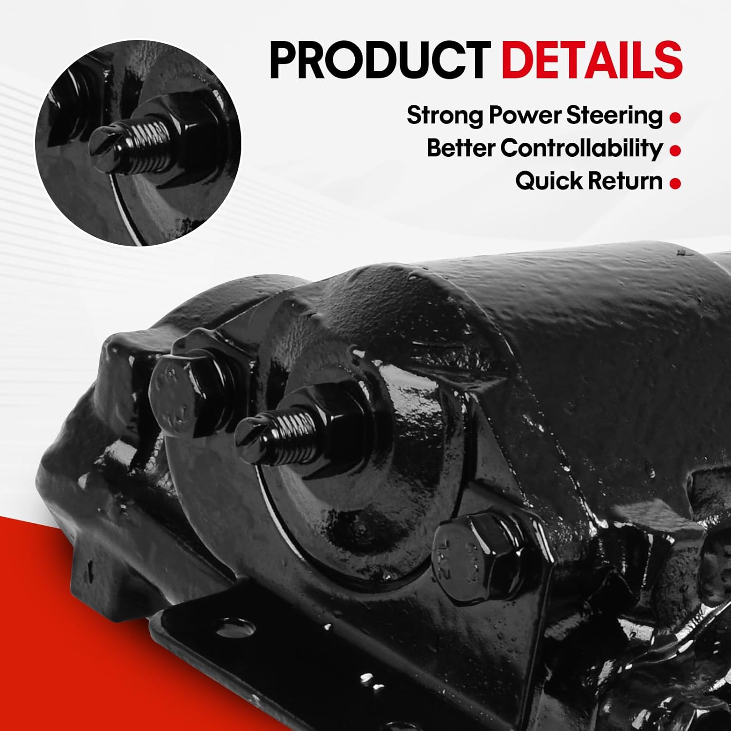 Power Steering Gearbox Gear Box Assembly for Ford 1968-1979 F100 F150 F250 F350 RWD, Replace# 27-7504, D9TZ3504A