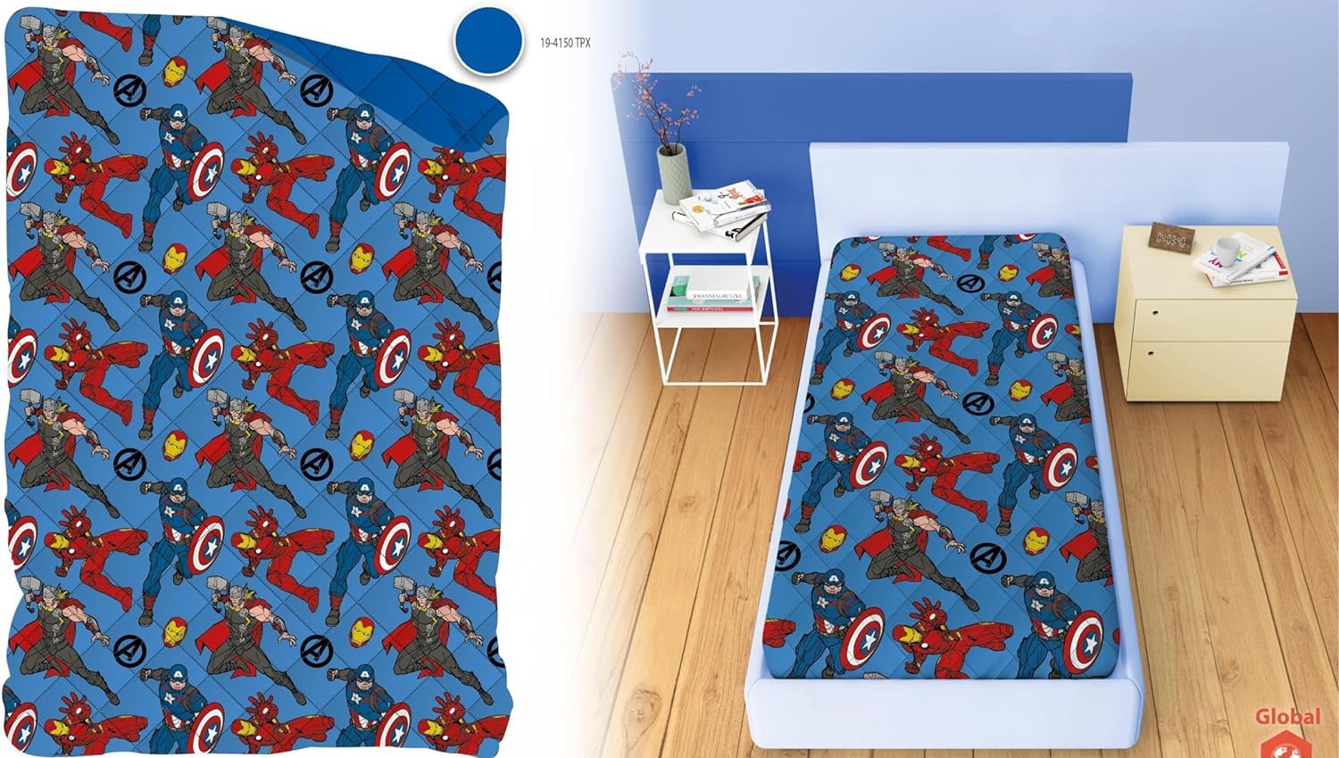 PELLECCHIA 1969 | trapuntino copriletto Trapuntato Double face Primaverile Estivo letto singolo 170x250 per (AVENGERS, Singolo)
