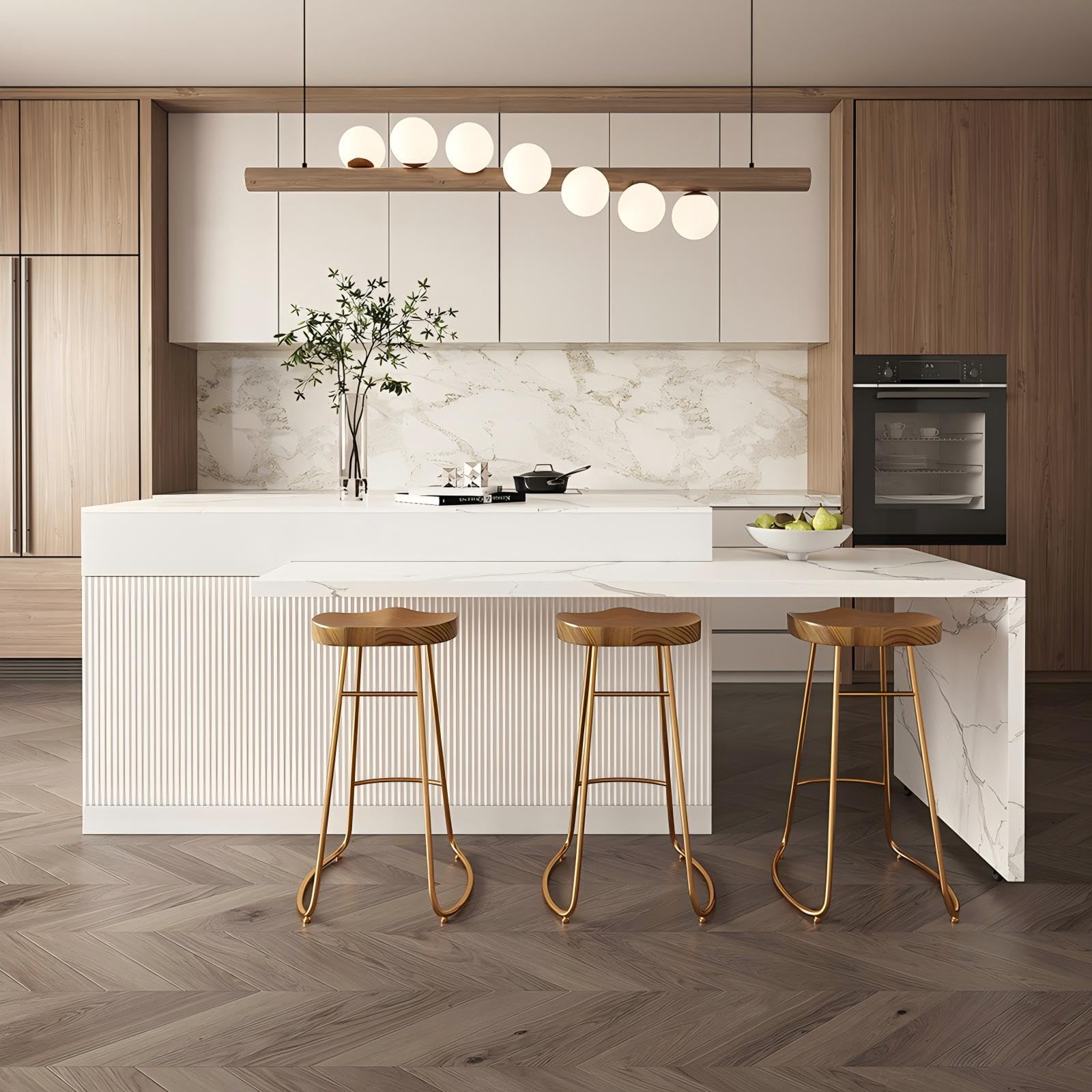 Homary Isla de Cocina Extensible con Almacenamiento múltiple para Cocina y Comedor, hacia la Derecha 205-268cm x 90cm