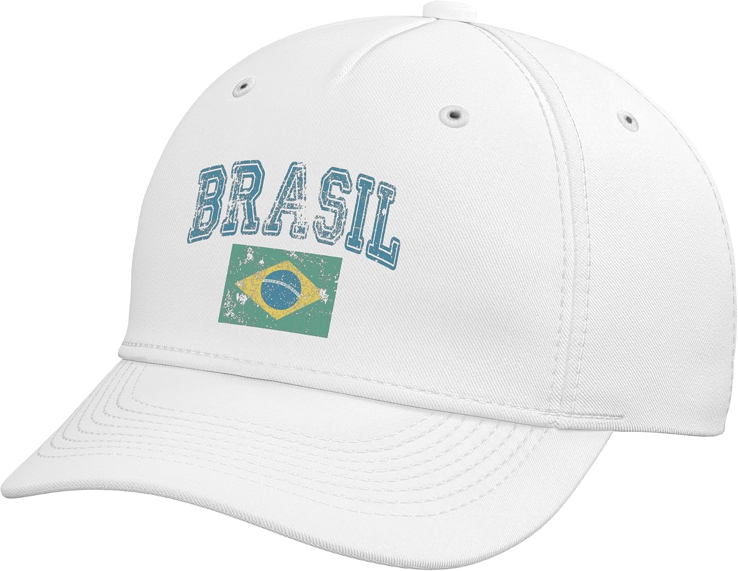 Vintage Retro Faded Brasil Brazil Flag Brazilian Pride Adjustable Baseball Hat
