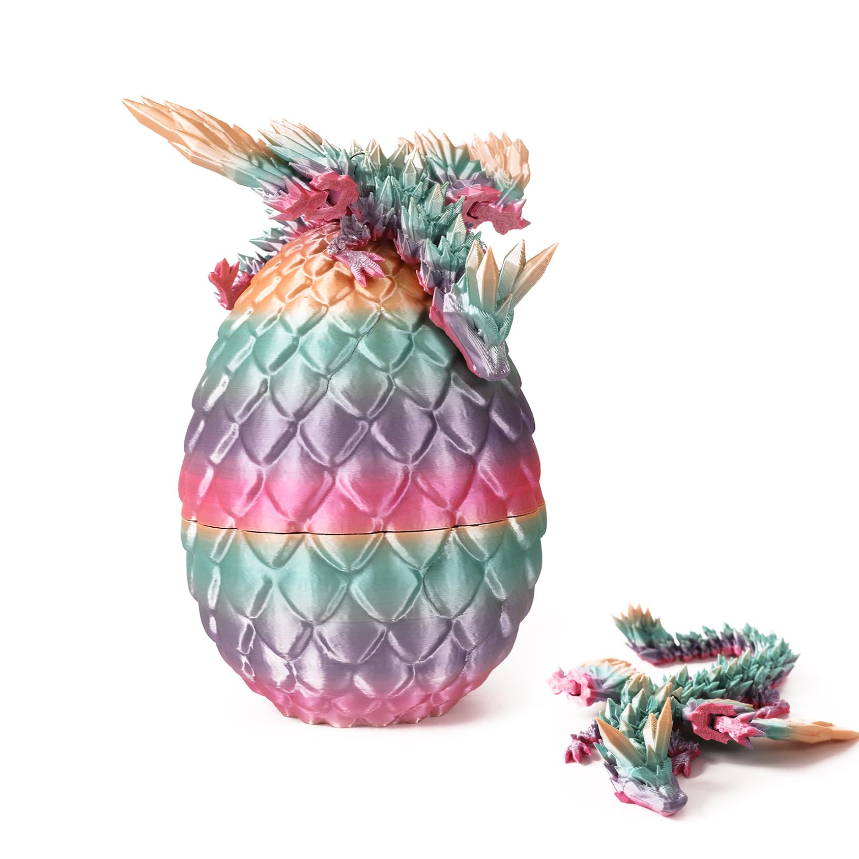 Xyeyo Huevo De Dragón Articulado En 3D De Pascua Con Dragón En El Interior, Figura Ejecutiva Negra De Cristal Para Decoración De Escritorio Y Oficina En Casa Y Regalos