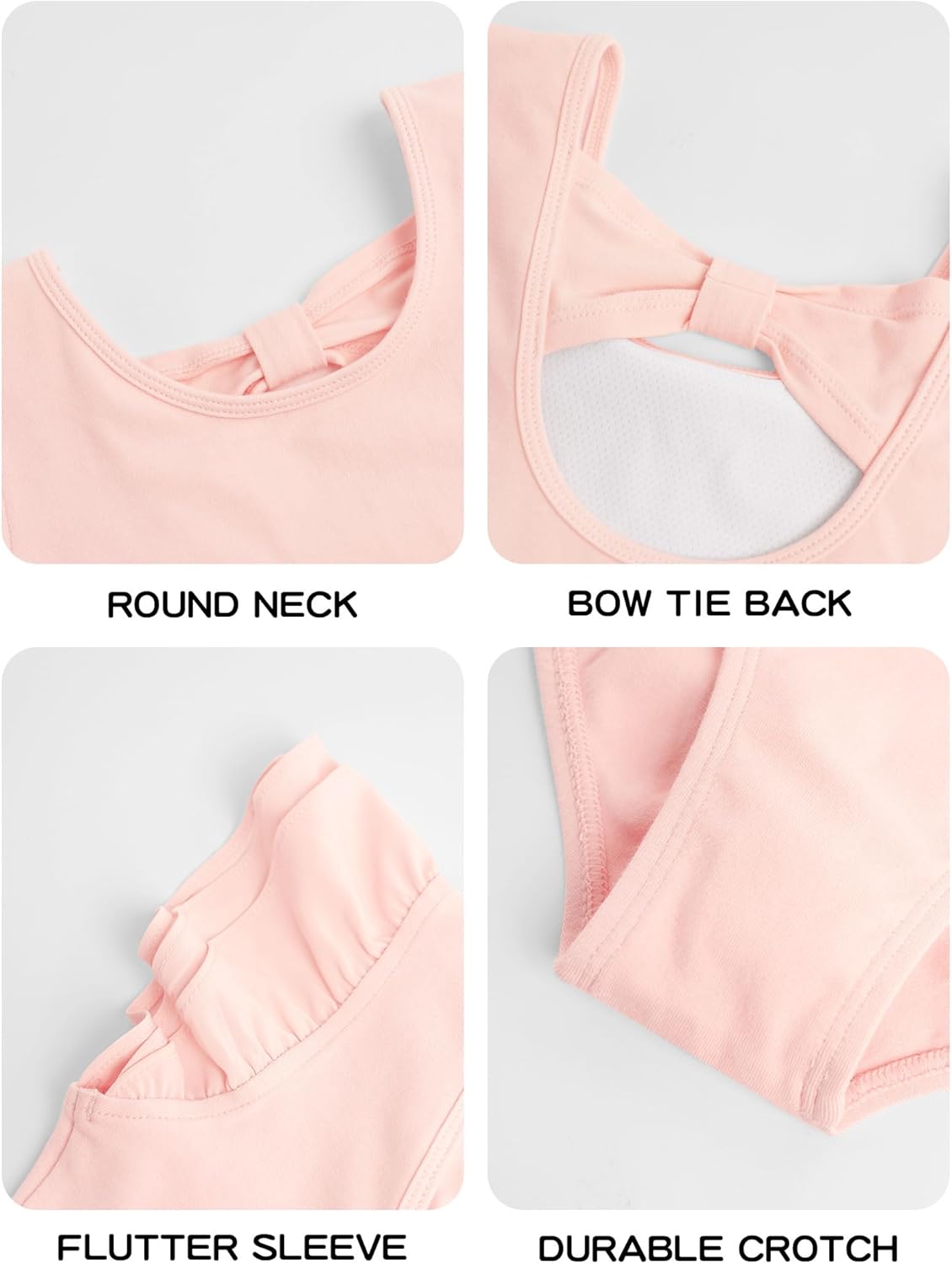 Dayrose Ballet Leotards for Girls, Flutter Sleeve Girls Dance Leotard with Bow Tie for Ballet, Gymnastics - Image 4