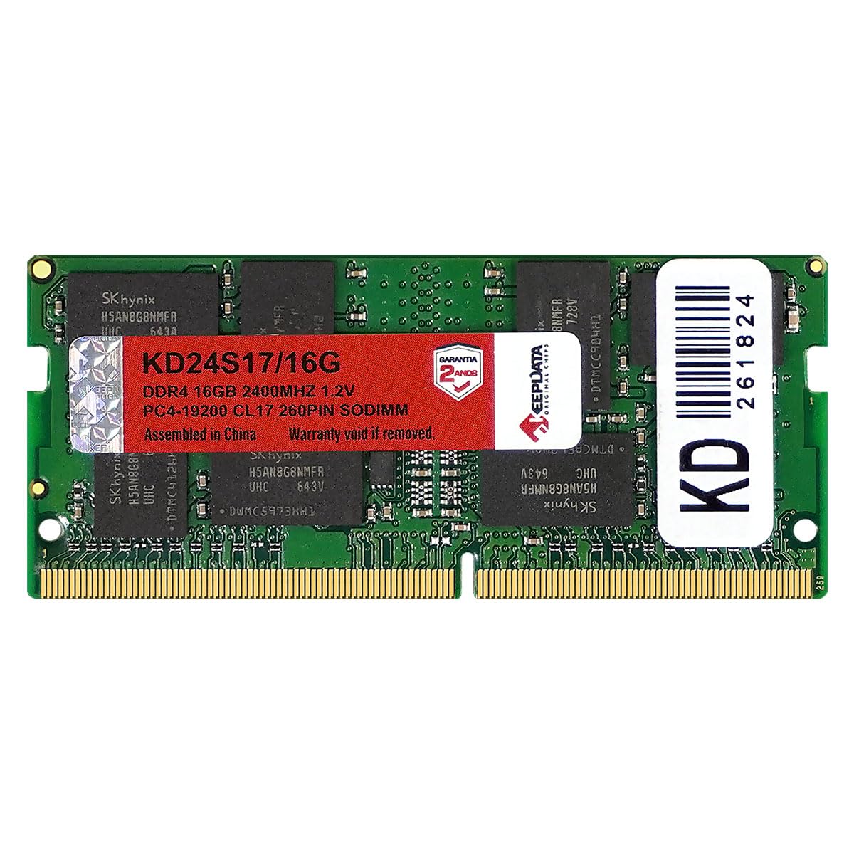 MEMÓRIA RAM PARA NOTEBOOK DDR4 16GB 2400MHZ KEEPDATA KD24S17/16G