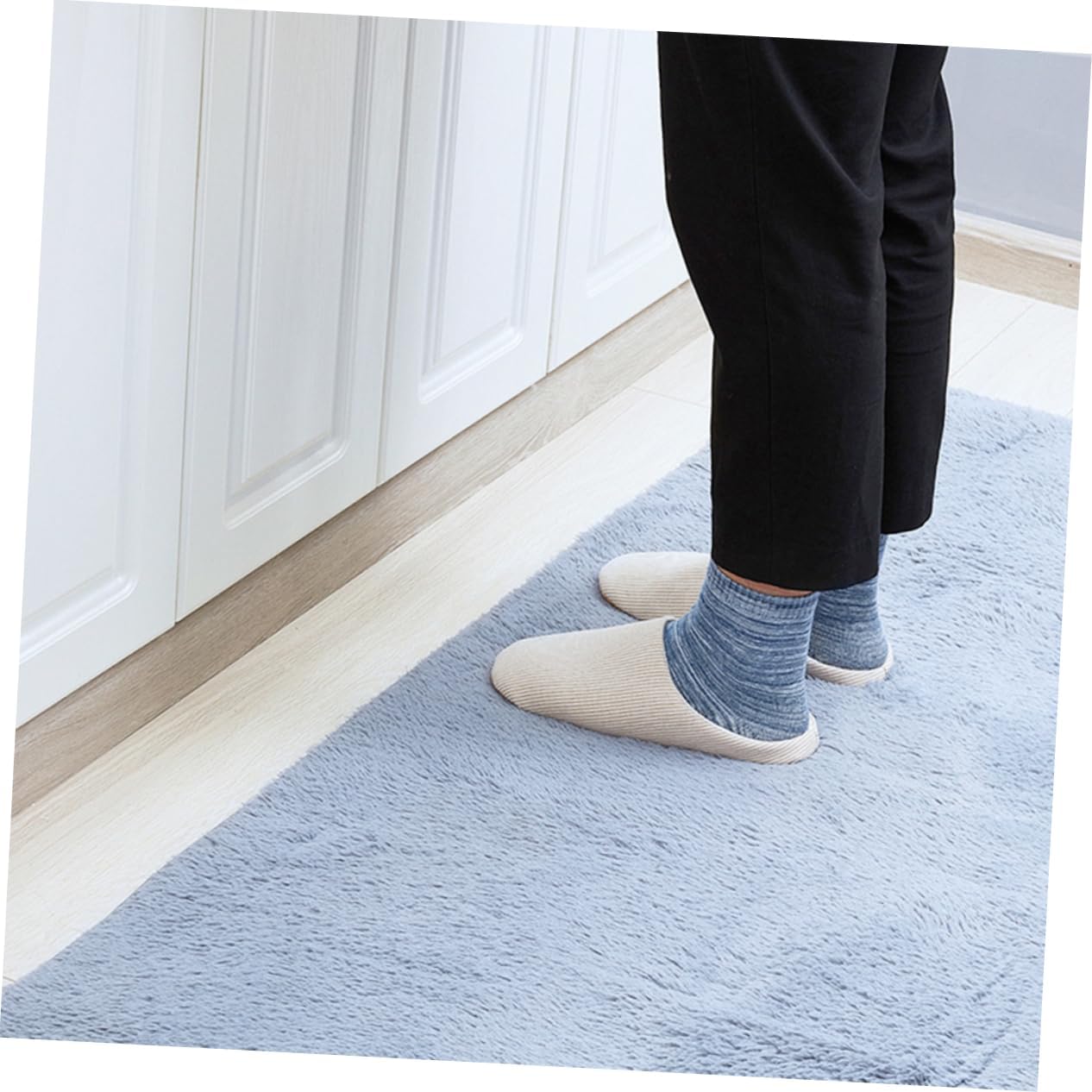 VALICLUD 8pcs Non-Slip Carpet Stickers Anti-Skid Adhesive Fixation Tapes for Area Rugs Safe for Hardwood Tile Living Bedroom Bathroom