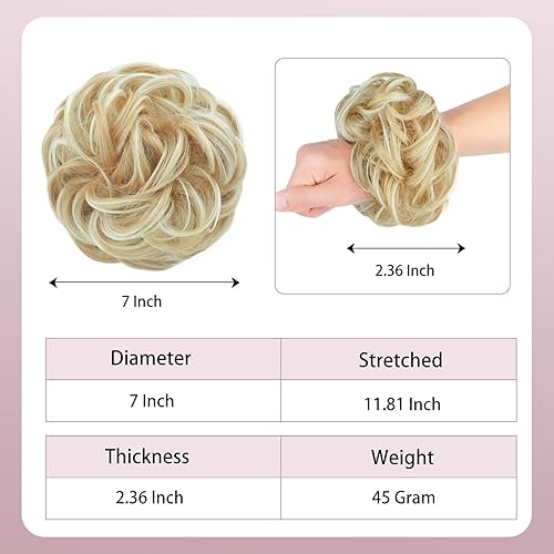 Miniatura 6 de Extensiones de cabello sintético ondulado y desordenado para mujer, extensiones de moño rizado y desordenado para mujer, extensiones de cola de