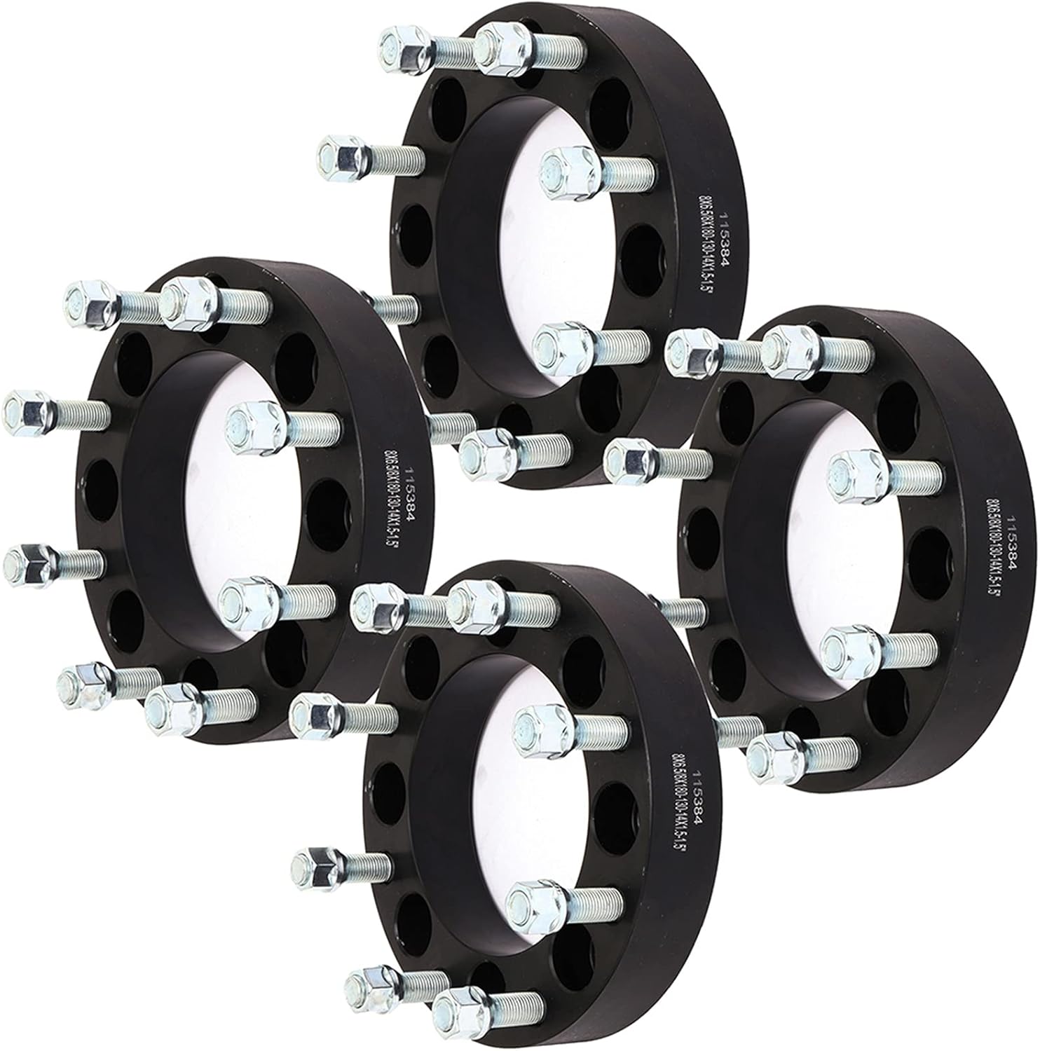 ROADFAR 8x6.5 to 8x180 Wheel Spacers adapters Black 1.5" 8 lug wheel