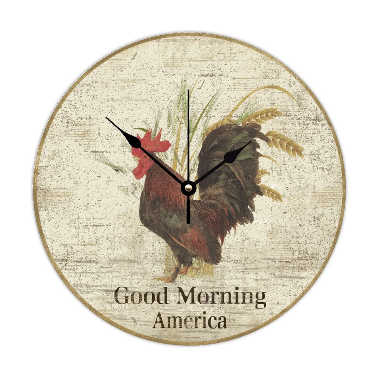 Horloge murale coq silencieuse sans tic-tac pour une chambre paisible