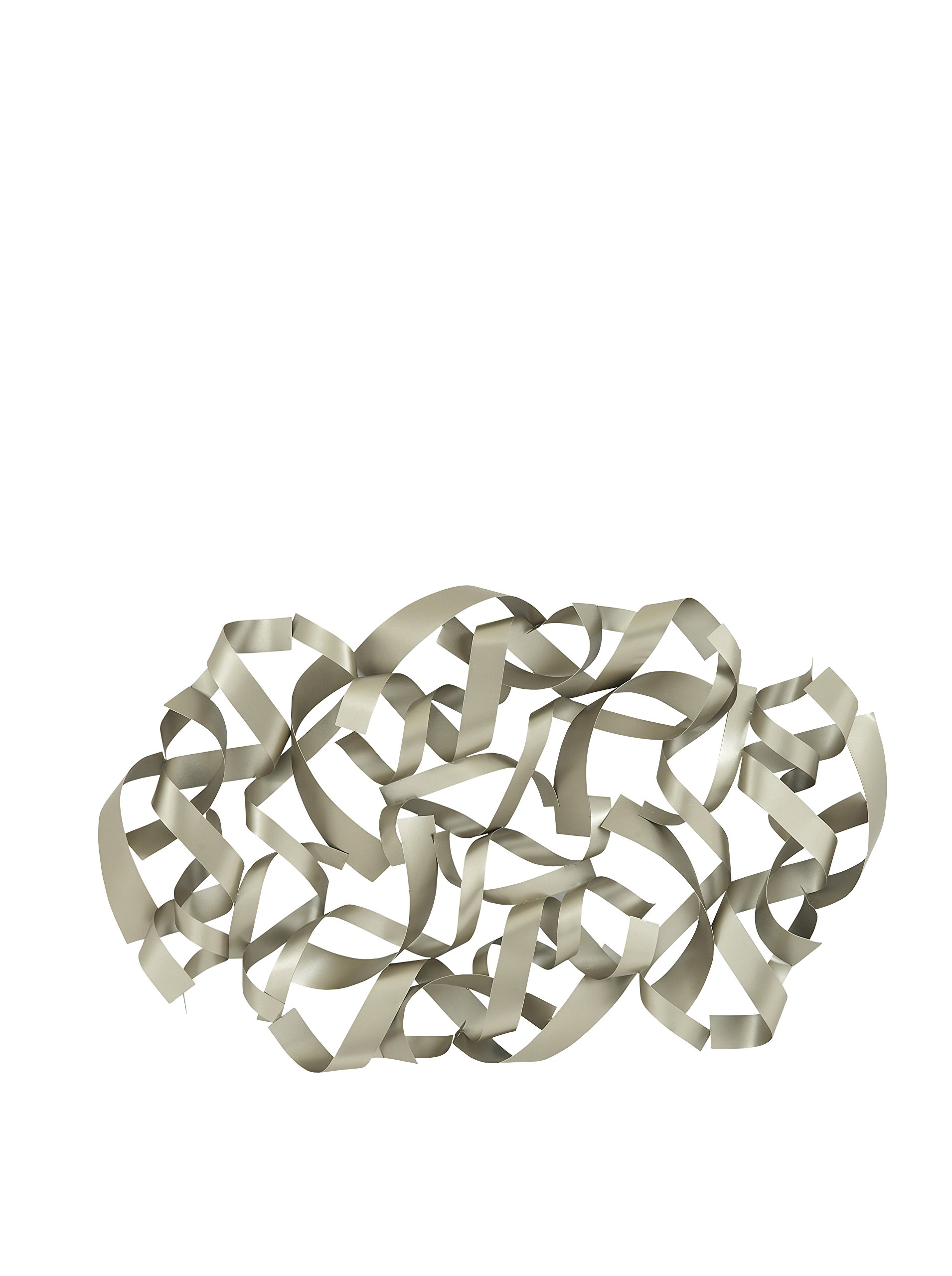 Deco 79 Metal Abstract Wall Decor with Coiled Ribbon Inspired, 53" x 5" x 36", Dark Gray