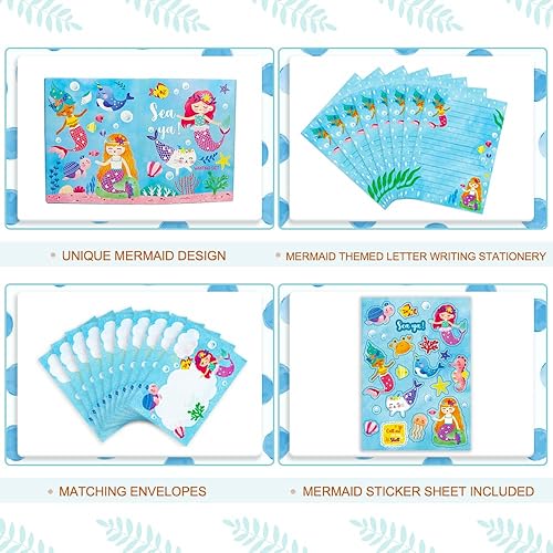 Miniatura 10 de Space Stationary - Juego de papel y sobres para niños con forro para niños, 30 hojas + 20 sobres, 8.3 x 5.9 pulgadas de cada papel estacionario