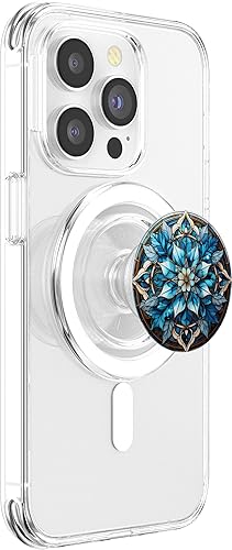 Miniatura 9 de Copo de nieve de invierno flor de invierno vidrieras PopSockets Standard PopGrip