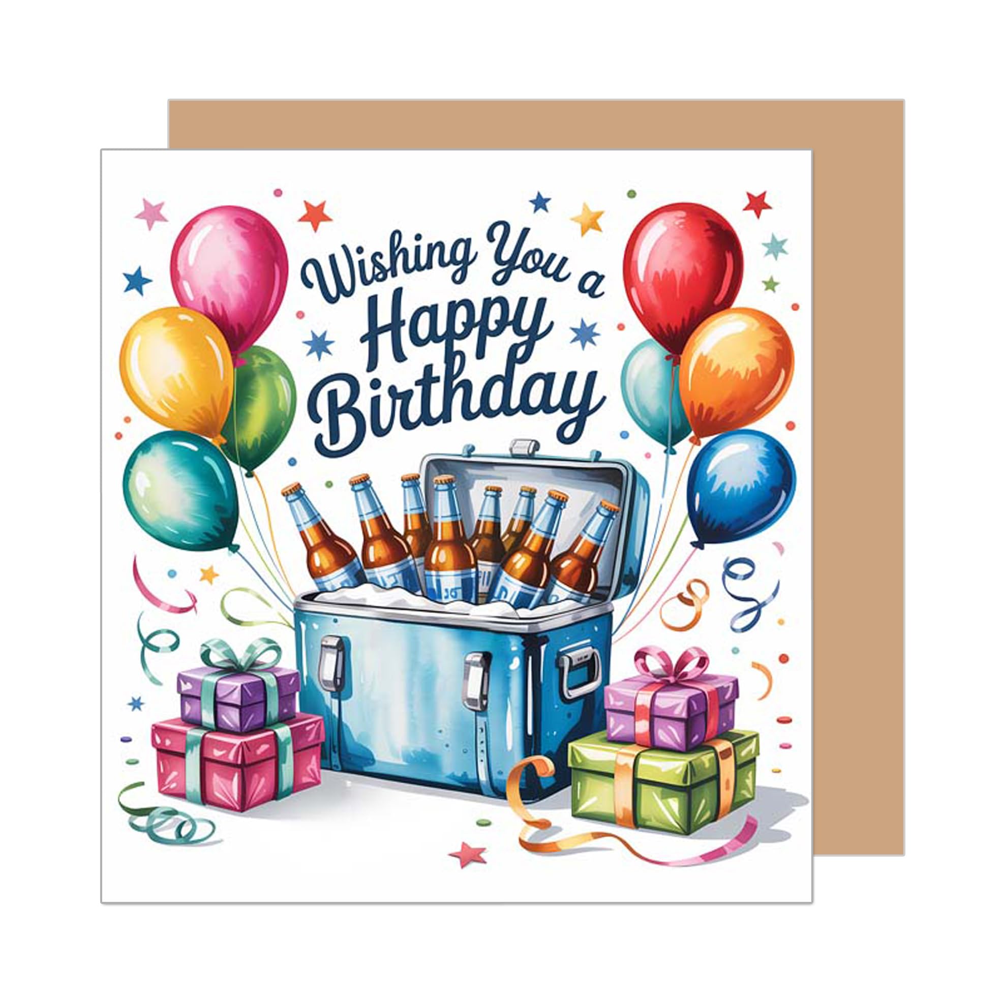 Edition Seidel Premium Square Birthday Card With Envelope, Happy Birthday Billet Card For Husband, Father, Son, Grandpa, Friend, Car, Vintage Car (GQ272 SW024