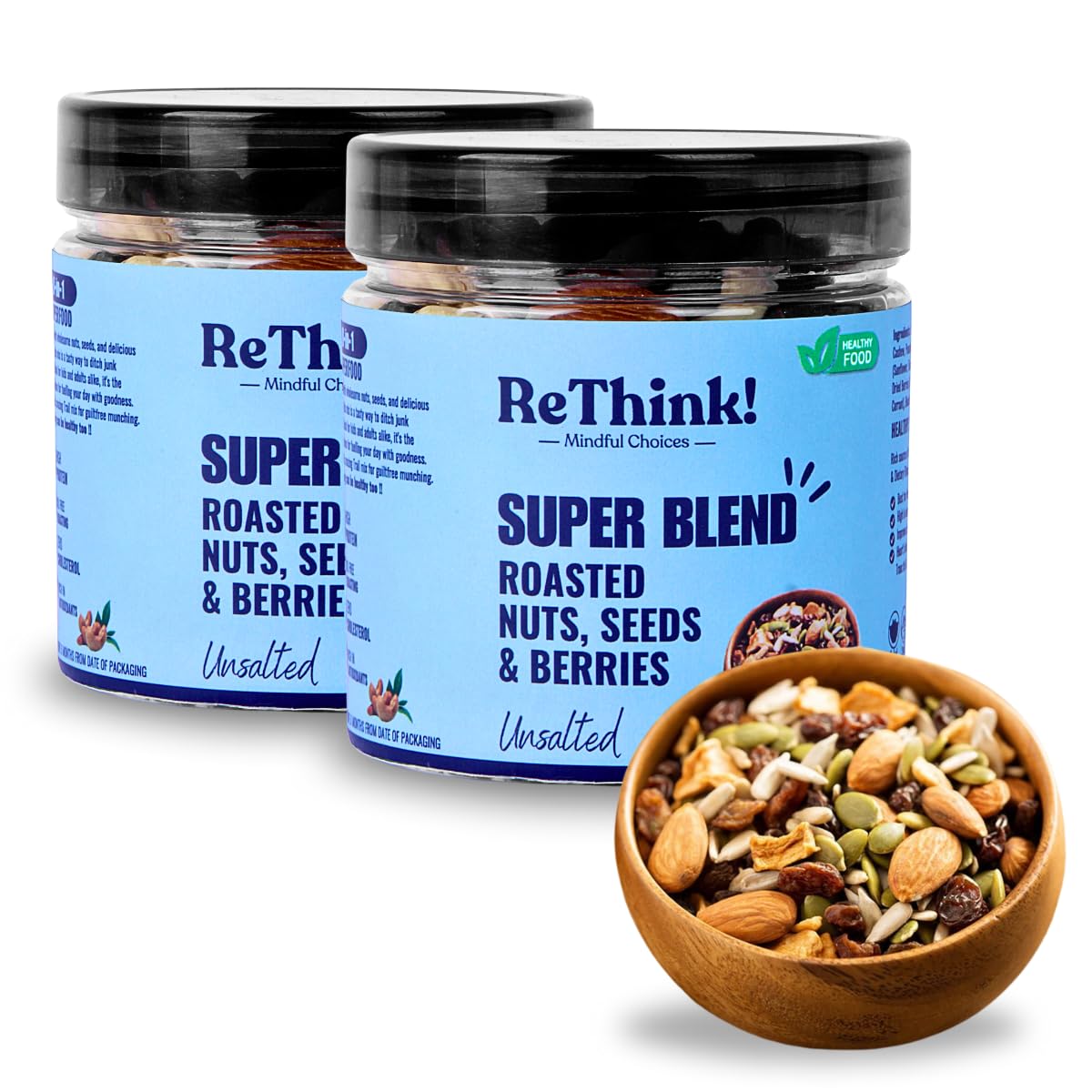 ReThink Premium Trail Mix 200g (Pack of 2) | 10 Superfoods in 1 Mix | Superblend of Healthy Nuts, Seeds, Berries | California Almonds, Cashews, Black Raisins, American Cranberries, Pumpkin Seeds, Sunflower Seeds (B0DC6GK7K7) Amazon Price History, Amazon Price Tracker