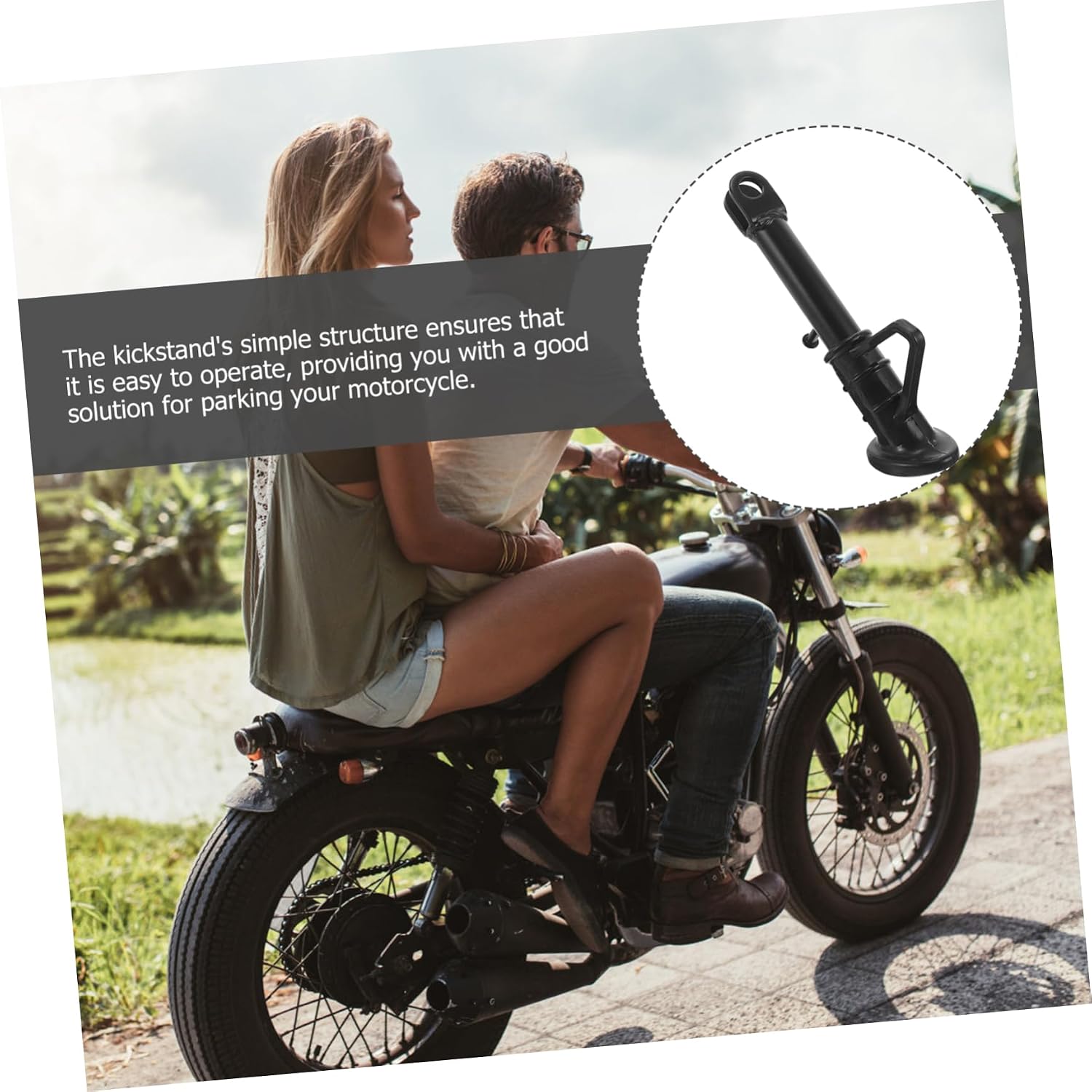 Motorcycle Electric Scooter Side Support Kickstand for Parking Black