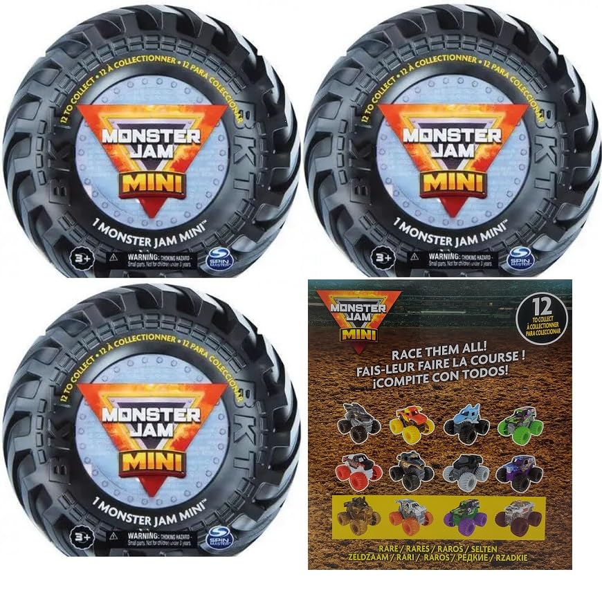 Monster Jam 1:87 Scale Pack of 3 Random Trucks (Series 11) - Kid, Unisex, Children