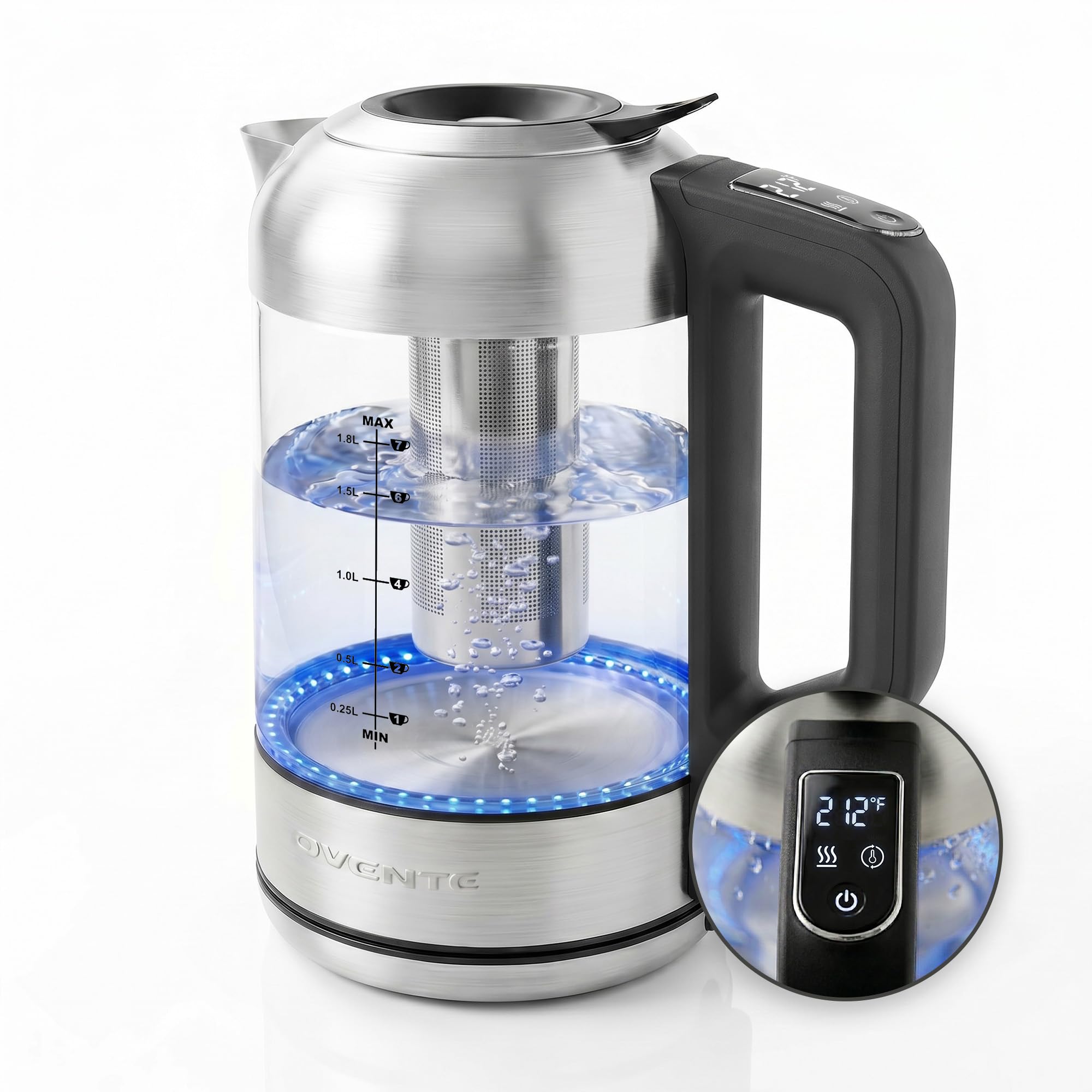 OVENTE Digital Glass Electric Kettle KGD752S