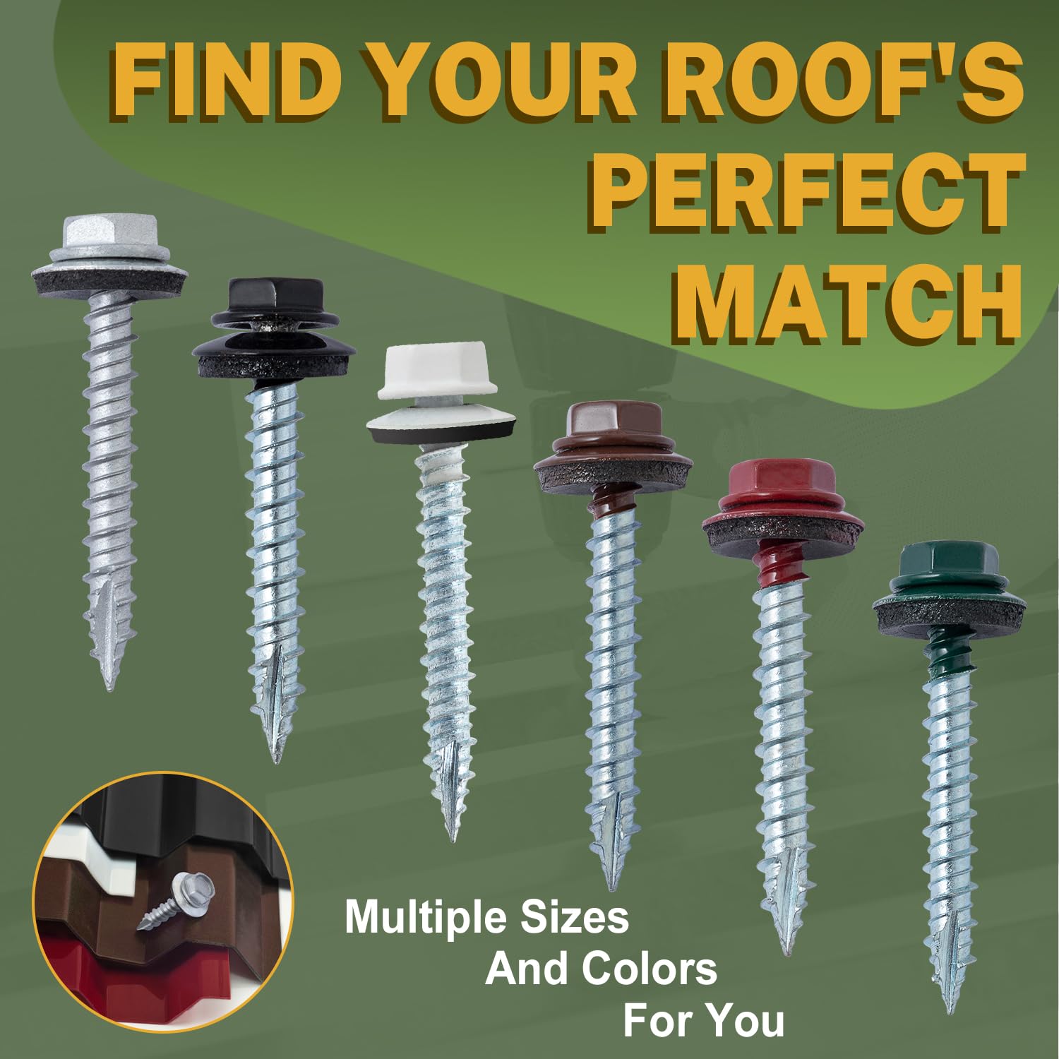LIONMAX Metal Roofing Screws - Rustproof & Durable -7