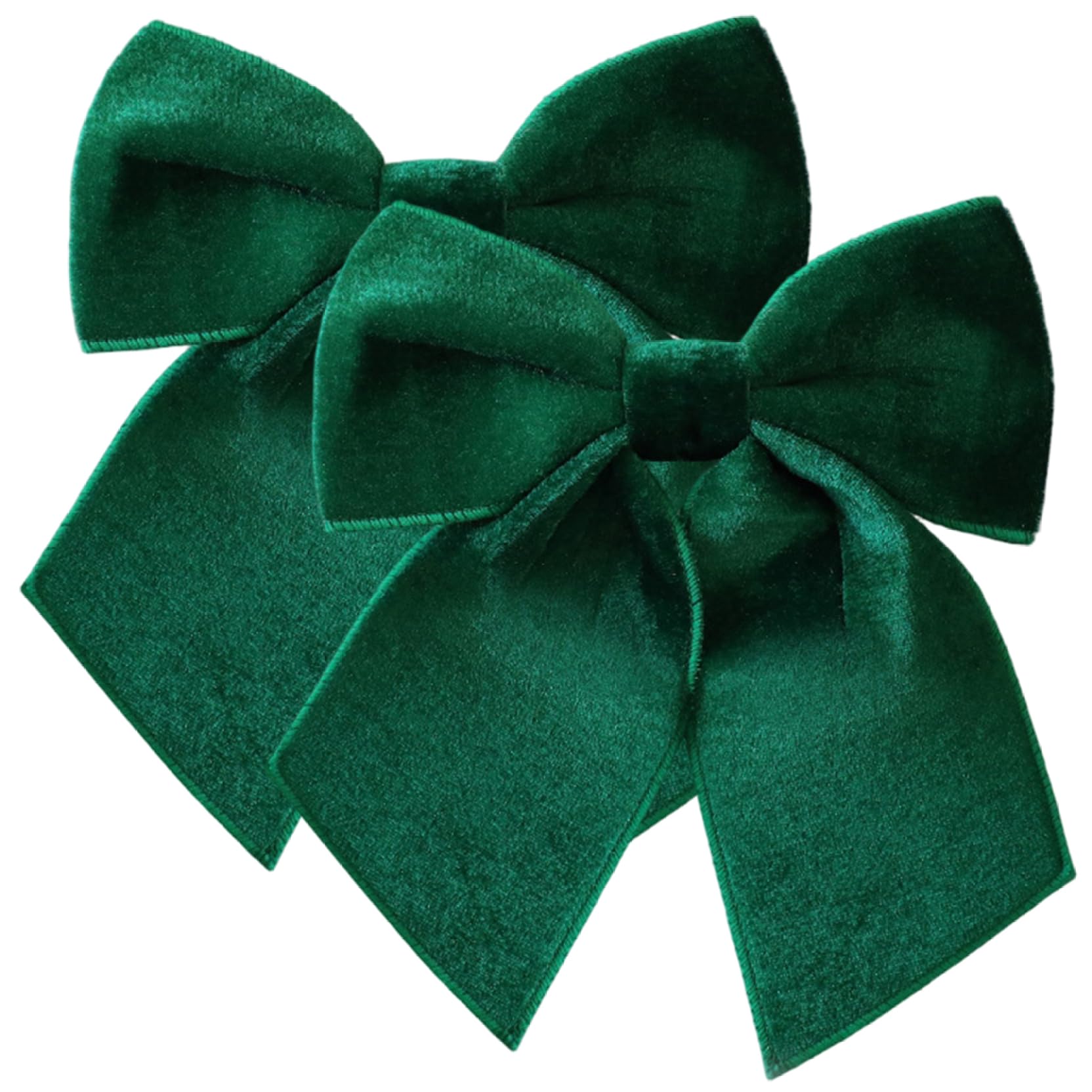 Christmas Ornaments 2Pcs Christmas Bows, 10in Pre-Formed Elegant Velvet Bows Tree Ornaments for Tree, Wreath, Garland, Swag, Staircase, Fireplace