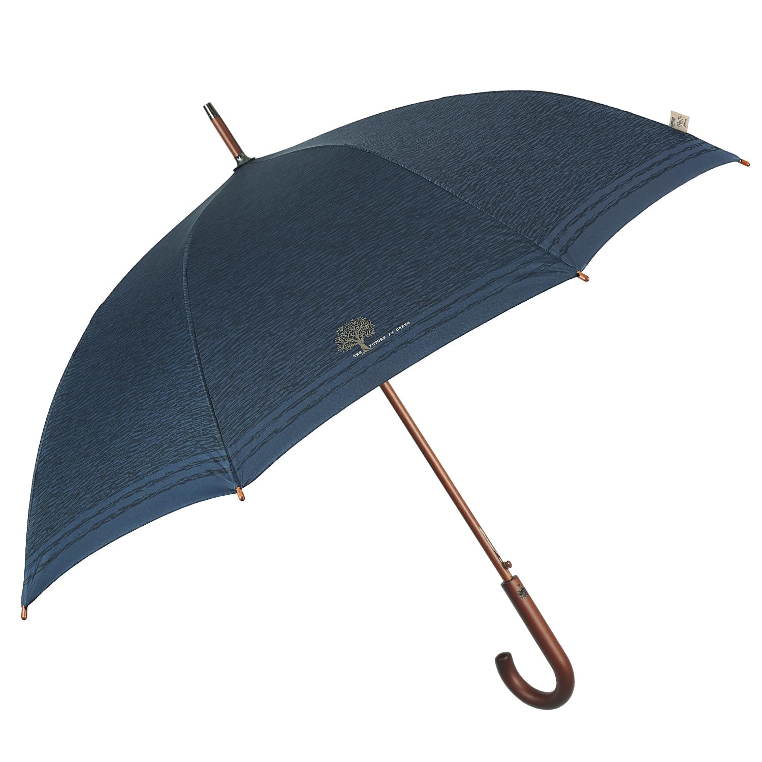 PERLETTI GREEN Parasol Przeciwdeszczowy z Drewnianą Rączką dla Kobiet Otwierany Automatycznie Wiatroodporny - Długi Ekologiczny Parasol - Mocny i Wodoodporny - Średnica 102 cm