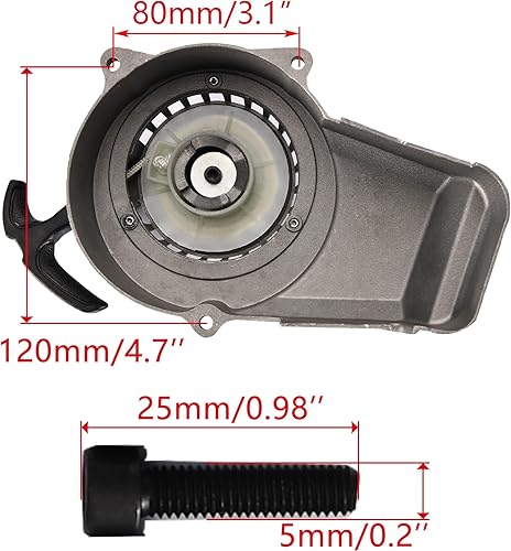 Miniatura 2 de WOOSTAR Reemplazo de arranque de retroceso para 2 tiempos 47cc 49cc Pocket Bike Dirt Bike Mini ATV Motor Negro