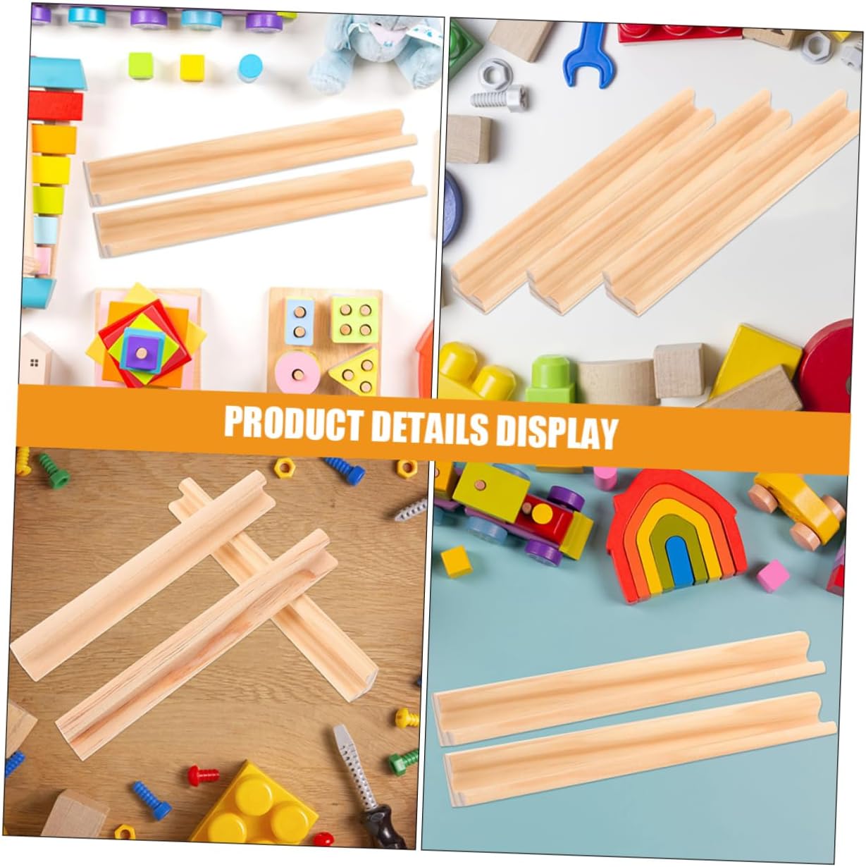 STOBAZA 20pcs Wooden Domino Racks Holder for Boys and Girls Multi-function Trays for Desktop Games