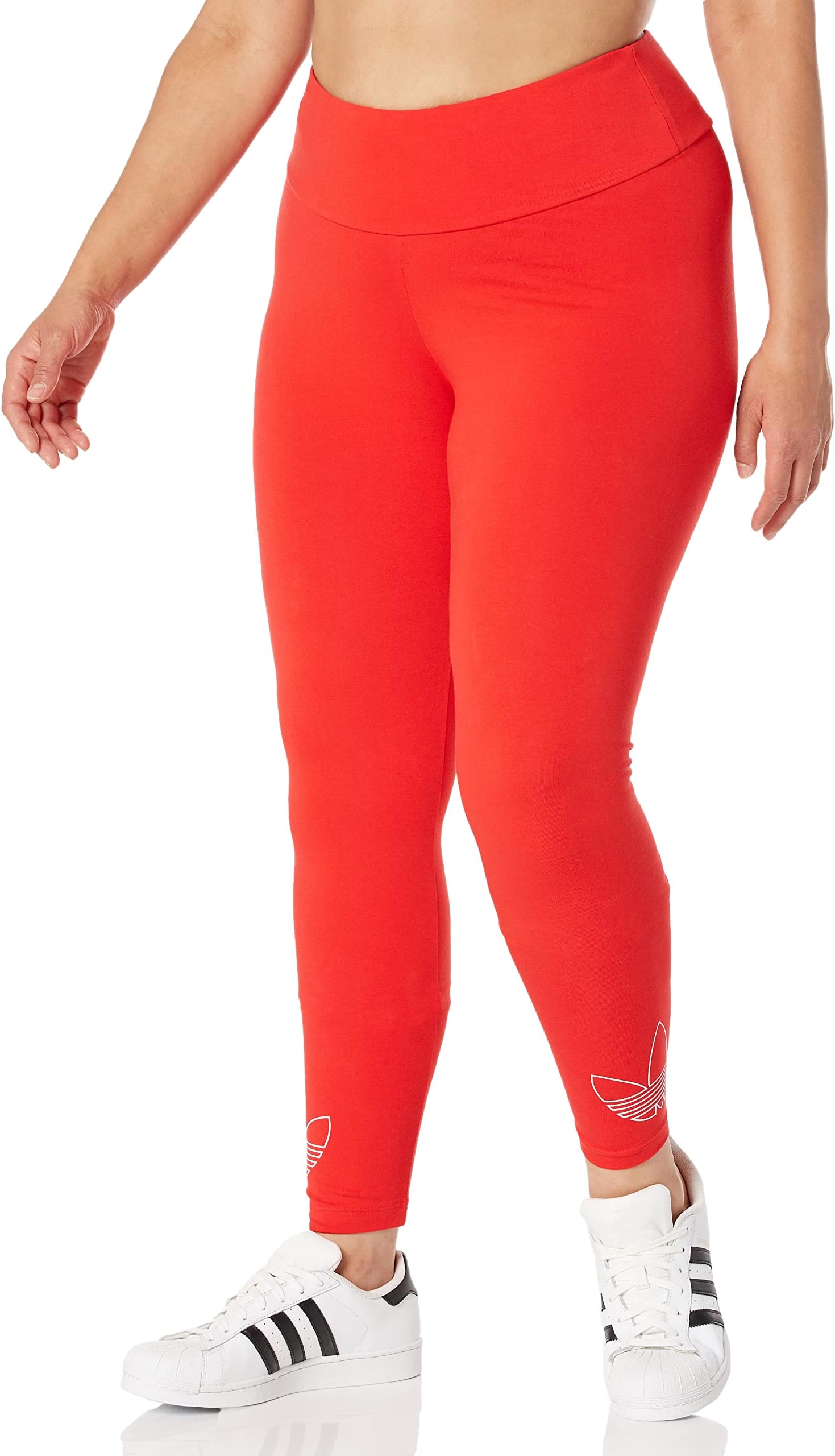 adidas red large logo leggings