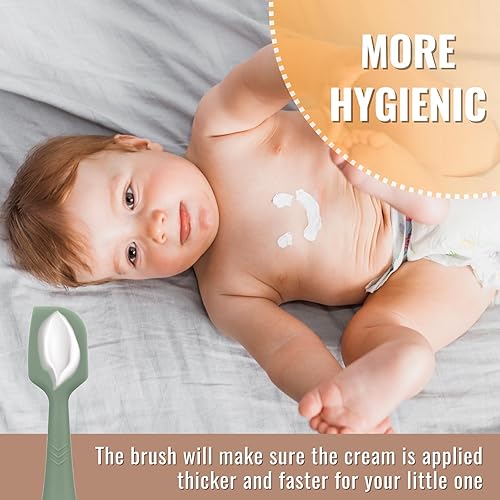 Miniatura 5 de Aplicador de espátula de crema para pañales de bebé de gran tamaño, paquete de 3 espátulas de pasta de glúteos para bebés, cepillo de crema de