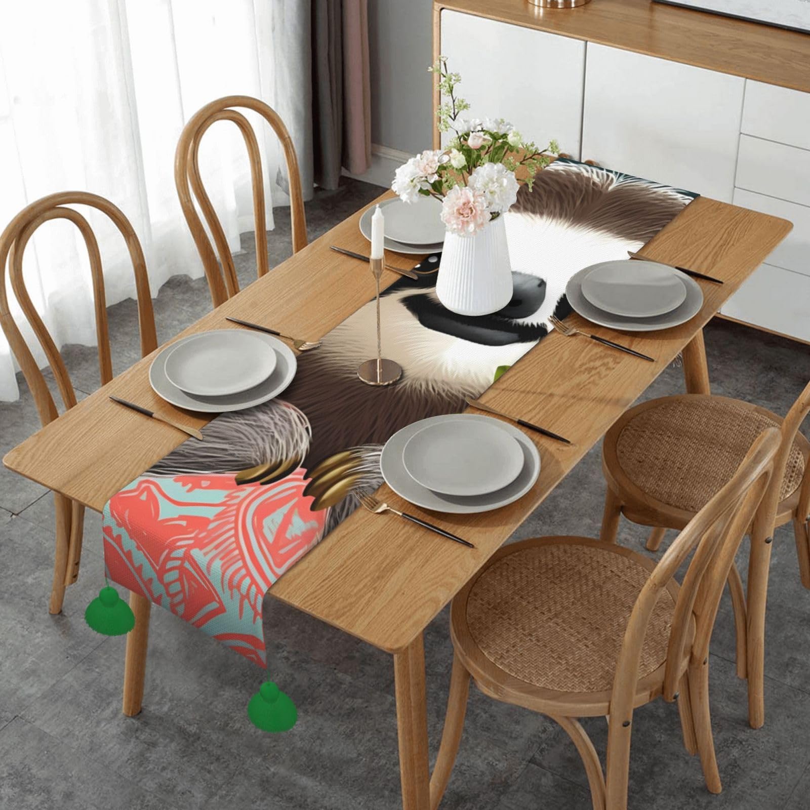 Chemin de table paresseux en lin pour décoration de mariage et fête d'automne