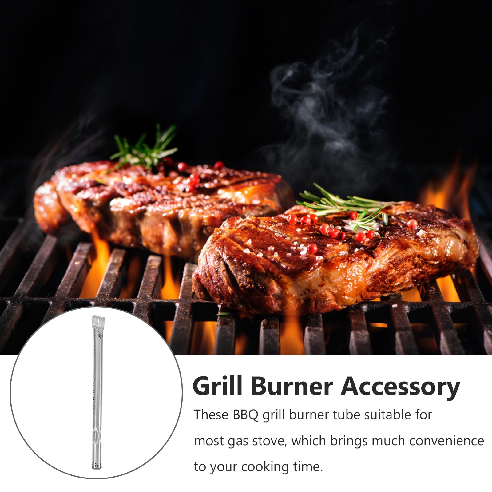 UKCOCO Bruciatori Gas per Barbecue 4 Pezzi in Acciaio Inox