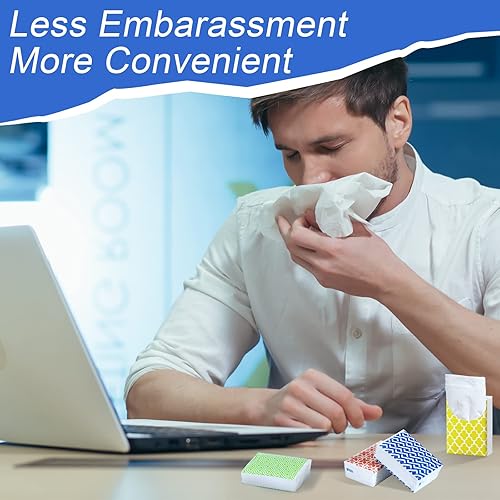 Miniatura 6 de Yinder Paquete de 120 pañuelos de bolsillo, tamaño de viaje, 840 hojas, 3 capas, papel facial, a granel, pequeños pañuelos para aula, oficina,