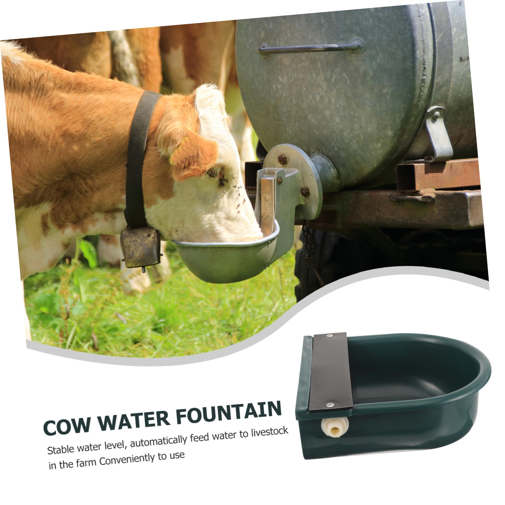 Beavorty Bebedero Automático Para Caballos y Vacas Hecho De Plástico Inoxidable y Duradero
