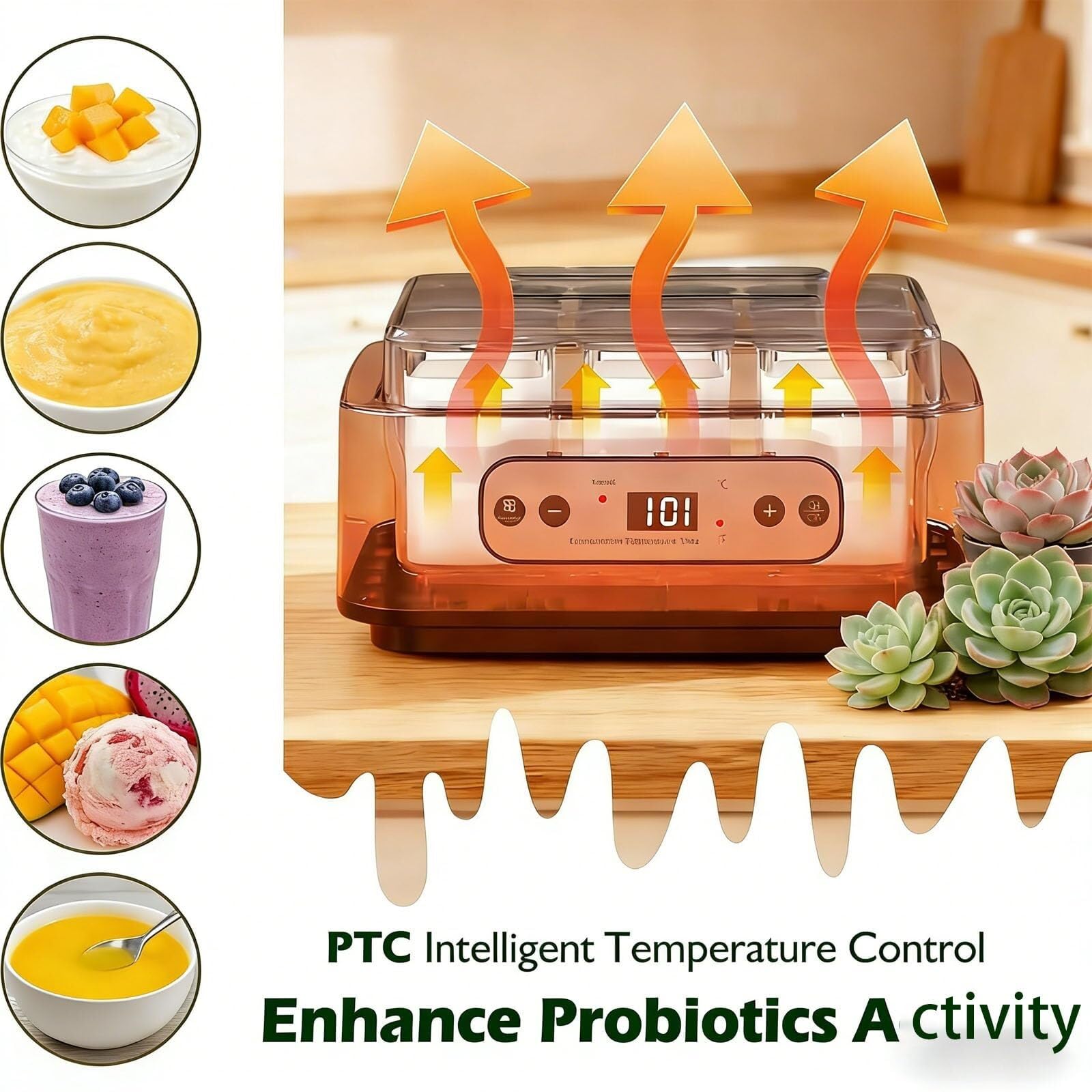 Yogurtiera Multifunzione 1500 Ml, Fermentatore Automatico In Acciaio Inox | Con 6 Vasetti 250 Ml, Display Touch Intelligente E Riscaldamento Costante Ptc, Dispositivo Con Visualizzazione Processo