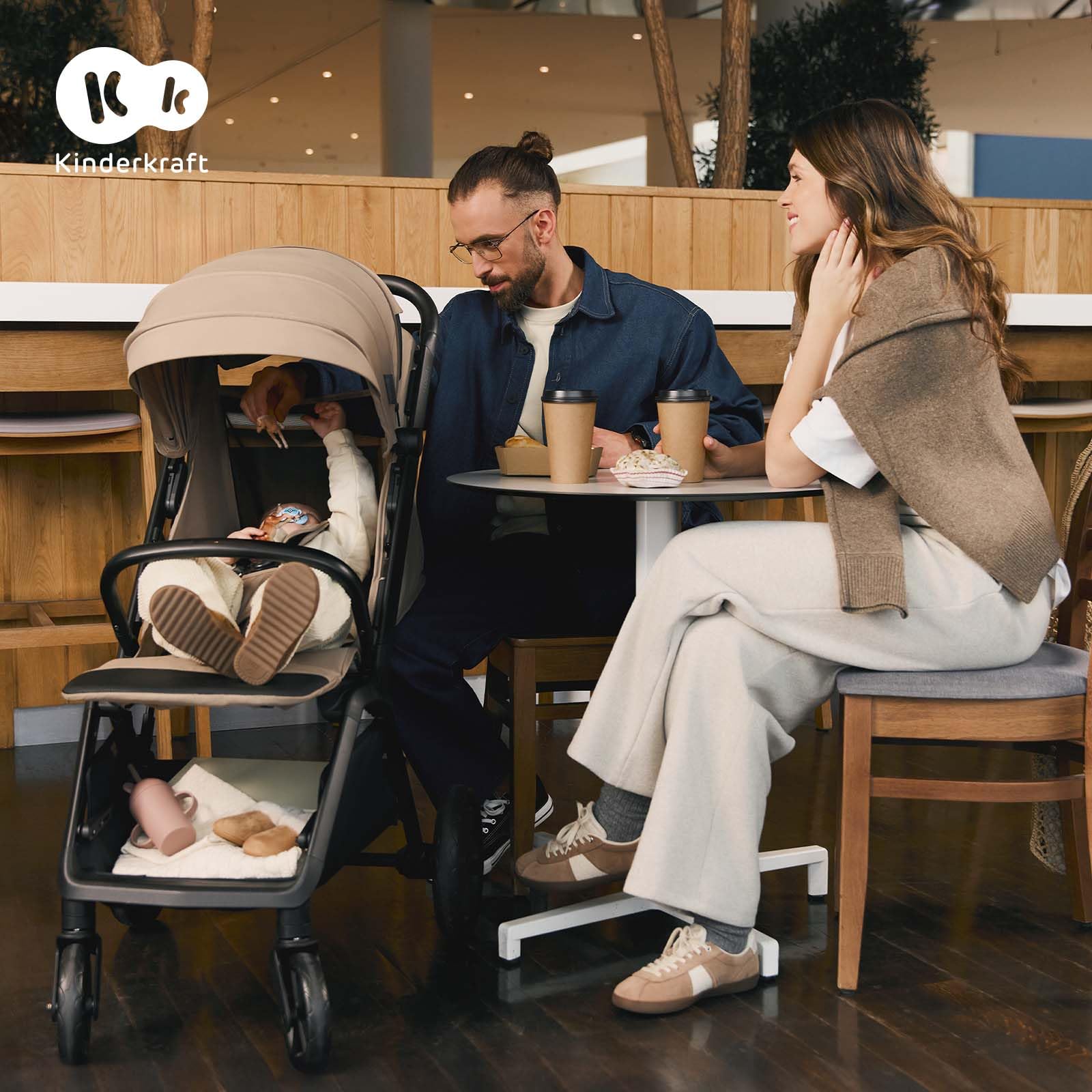 Kinderkraft LOOM Poussette compacte et légère, pliage automatique, jusqu’à 22 kg, Vert
