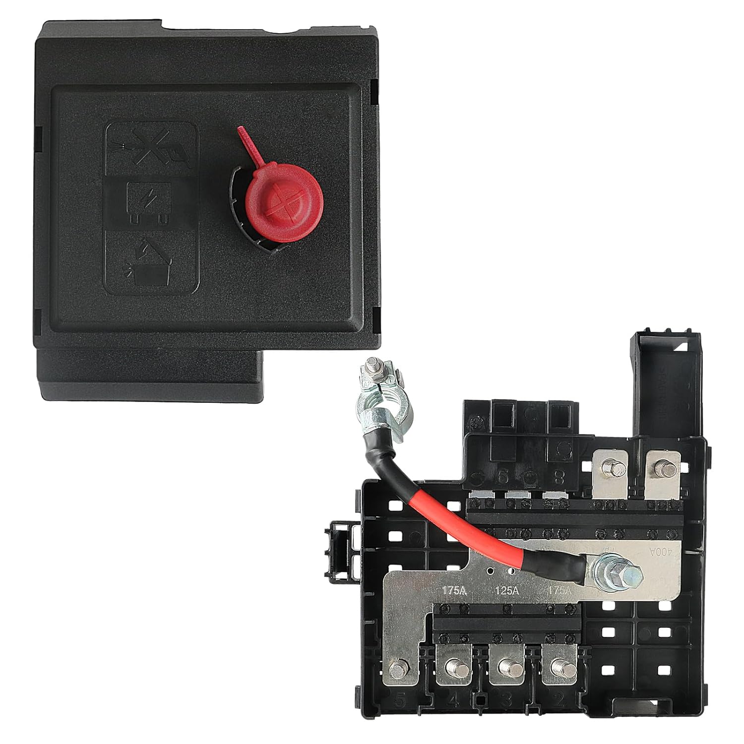 Battery Distribution Fuse Block Fuse Box with Upper Cover Compatible with 2017-2019 Chevrolet Chevy Silverado GMC Sierra Replaces 84354721 84043745 84180633