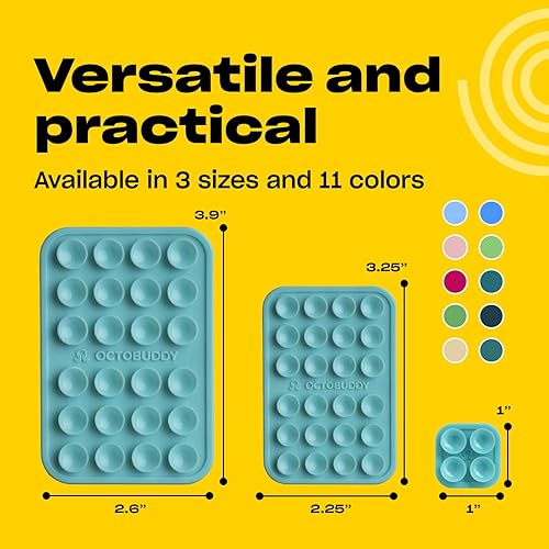 Miniatura 6 de OCTOBUDDY Classic Soporte adhesivo de silicona con succión fuerte para funda de teléfono, manos libres, para selfies y videos, para iPhone y