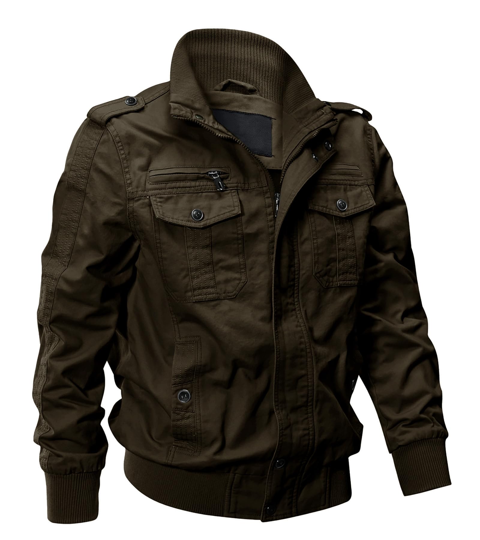 EKLENTSON Men's Military Flight Jackets Cotton Multi Pocket Workwear