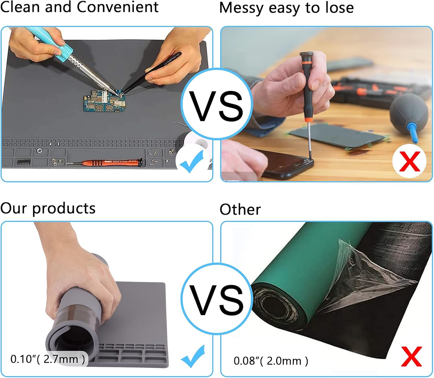 XOOL 140 in 1 Precision Screwdriver Set & Magnetic Heat Insulation Silicone Repair Mat(15.9''×11.9''),Magnetic Driver Kit for Repair Computer, PC, MacBook, Laptop, Tablet, iPhone, Xbox, Game Console : Electronics