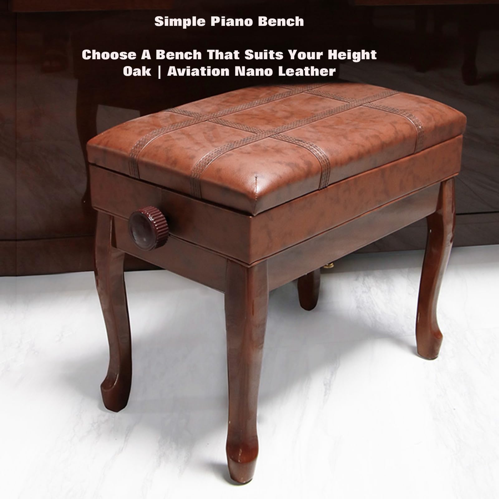 Panca for Tastiera Sollevabile, In Legno Massello Con Scatola for Libri Panca for Pianoforte Regolabile, Può Essere Utilizzata da Bambini/Adolescenti/Adulti/Anziani di Età Diverse(Rosewood)