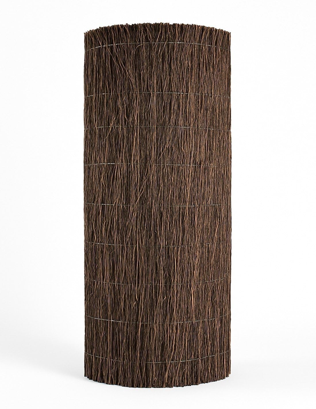 JARDIN202 - Cerramiento de Brezo Natural Alta Densidad 1800g/m² Ocultación 80% para Jardín, Terraza o Balcón, Cosido con Alambre Galvanizado | 1x5m