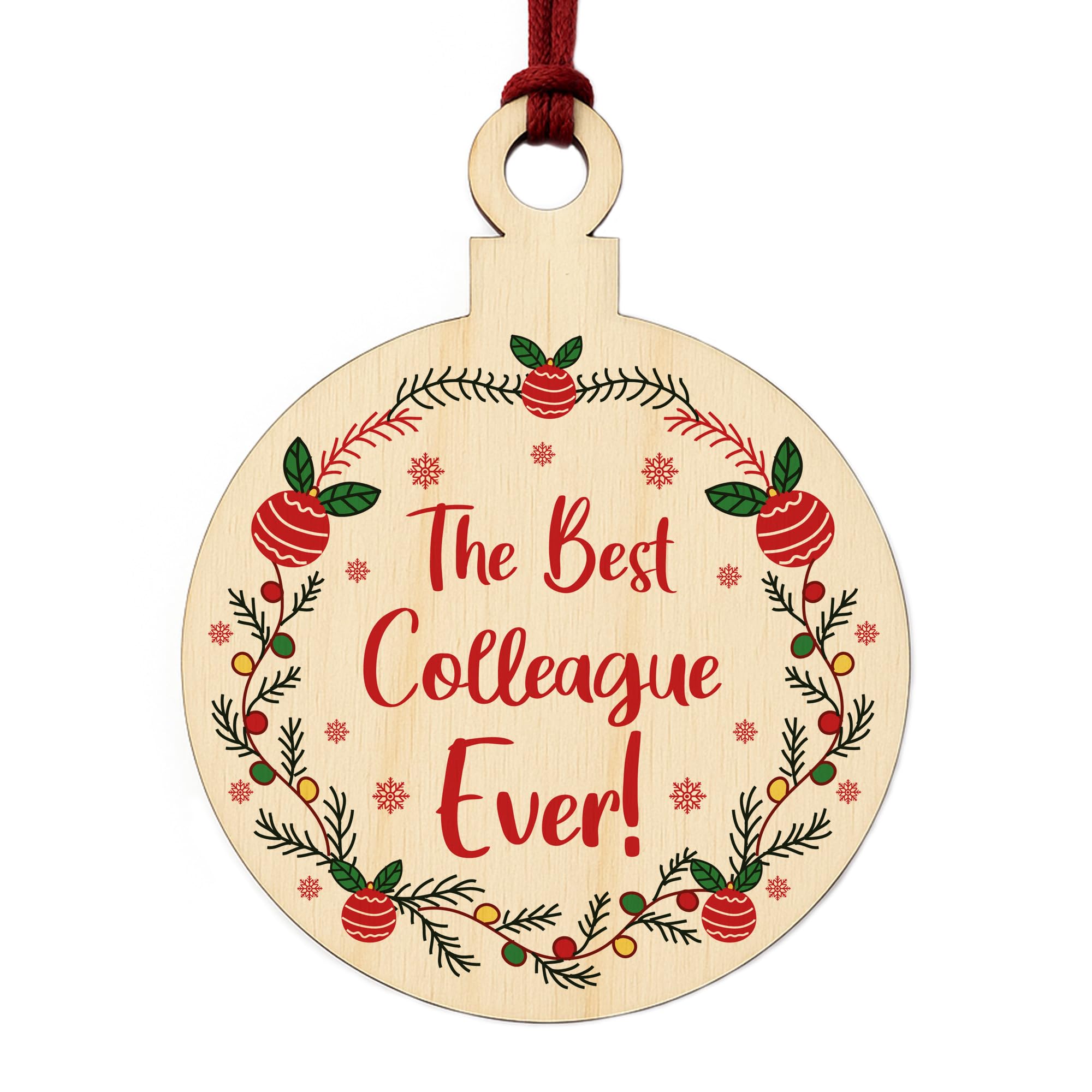 Red Ocean Best Colleague Christmas Bauble Tree Decoration Gift For Colleague Best Friend