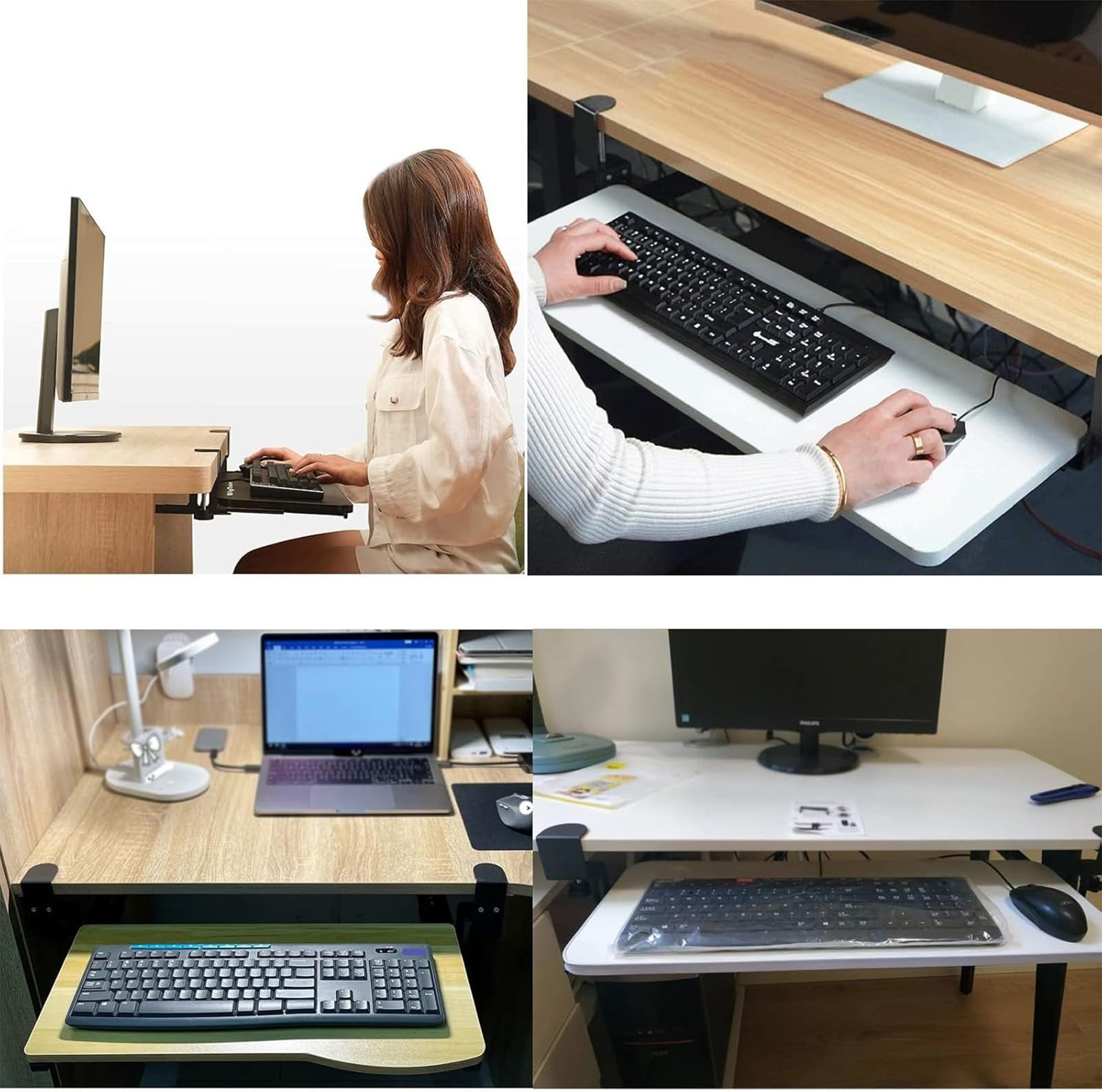 Genérico Bandeja De Teclado De Madera MultifuncióN Bandeja De CajóN para Teclado Extensor De Escritorio De Madera Muebles De Oficina En Casa Accesorios Bandeja para Teclado Y Mouse,D,75 * 25cm